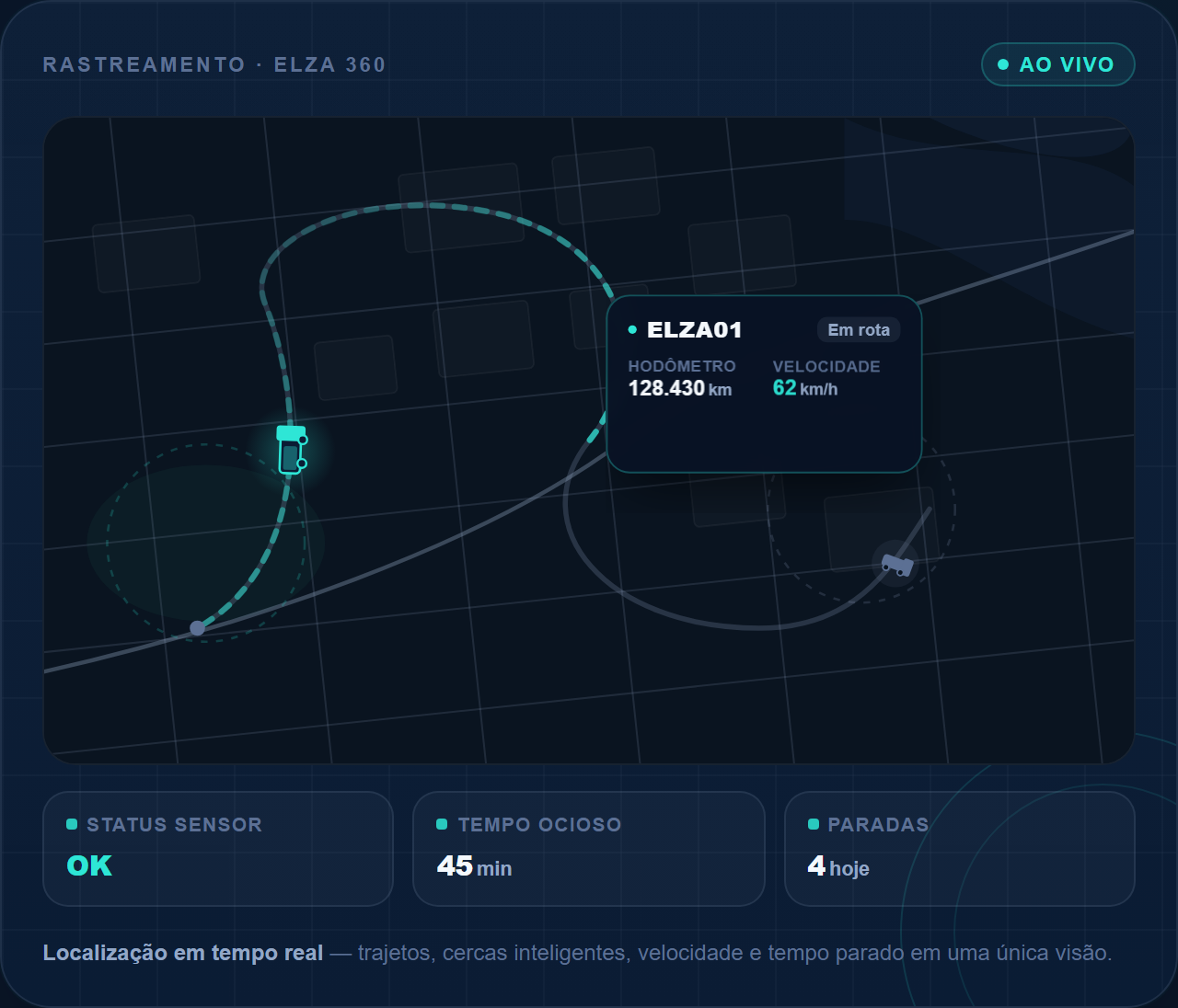 Mapa de rastreamento em tempo real